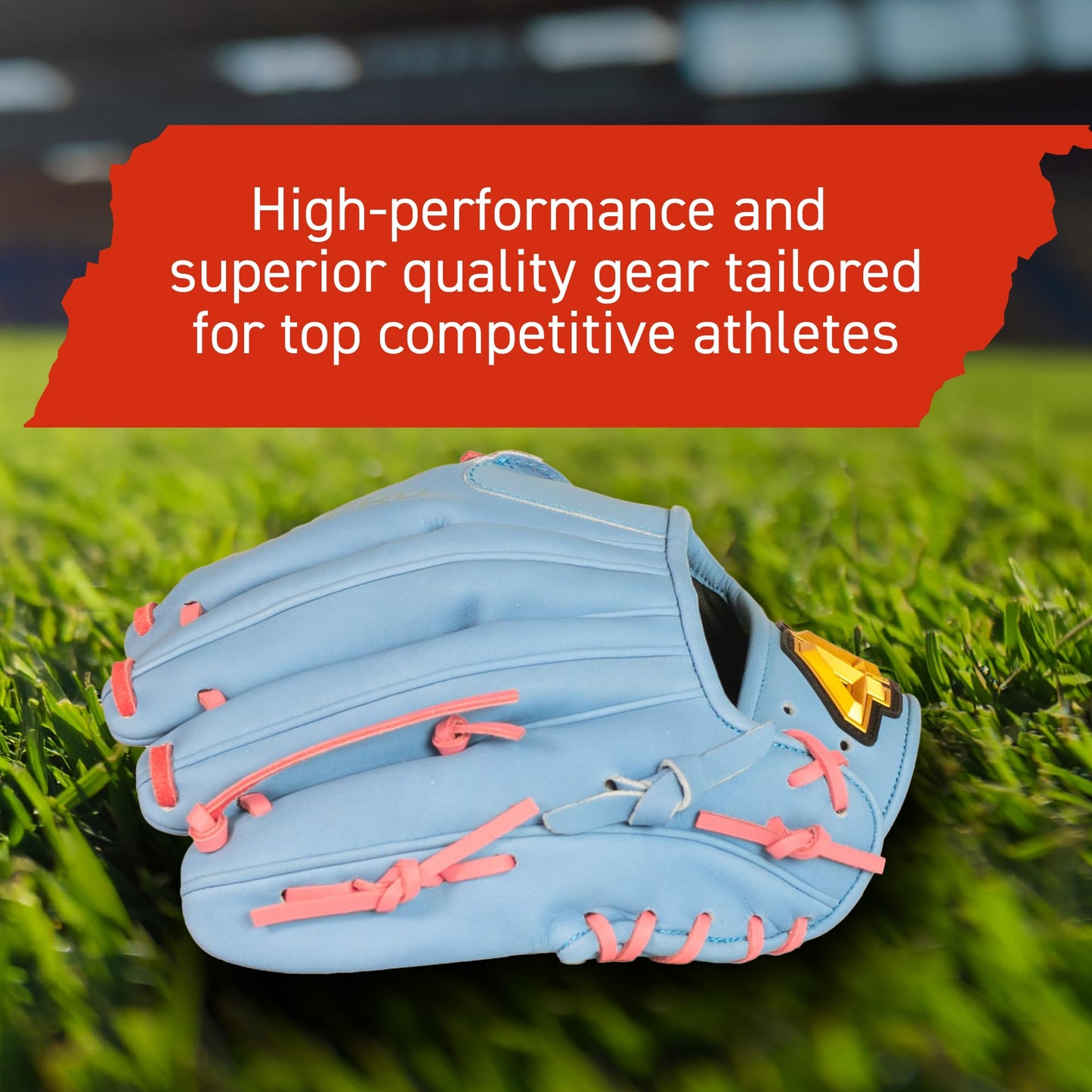 44 PRO BB Stock Rise Baseball Glove for Youth & Little Leagues, Age 8-12, Infield & Outfield, H-Web, Easy Break-in, Narrow Fit & Lightweight Design, Right Hand Throw, Size 11.5, Carolina Blue
