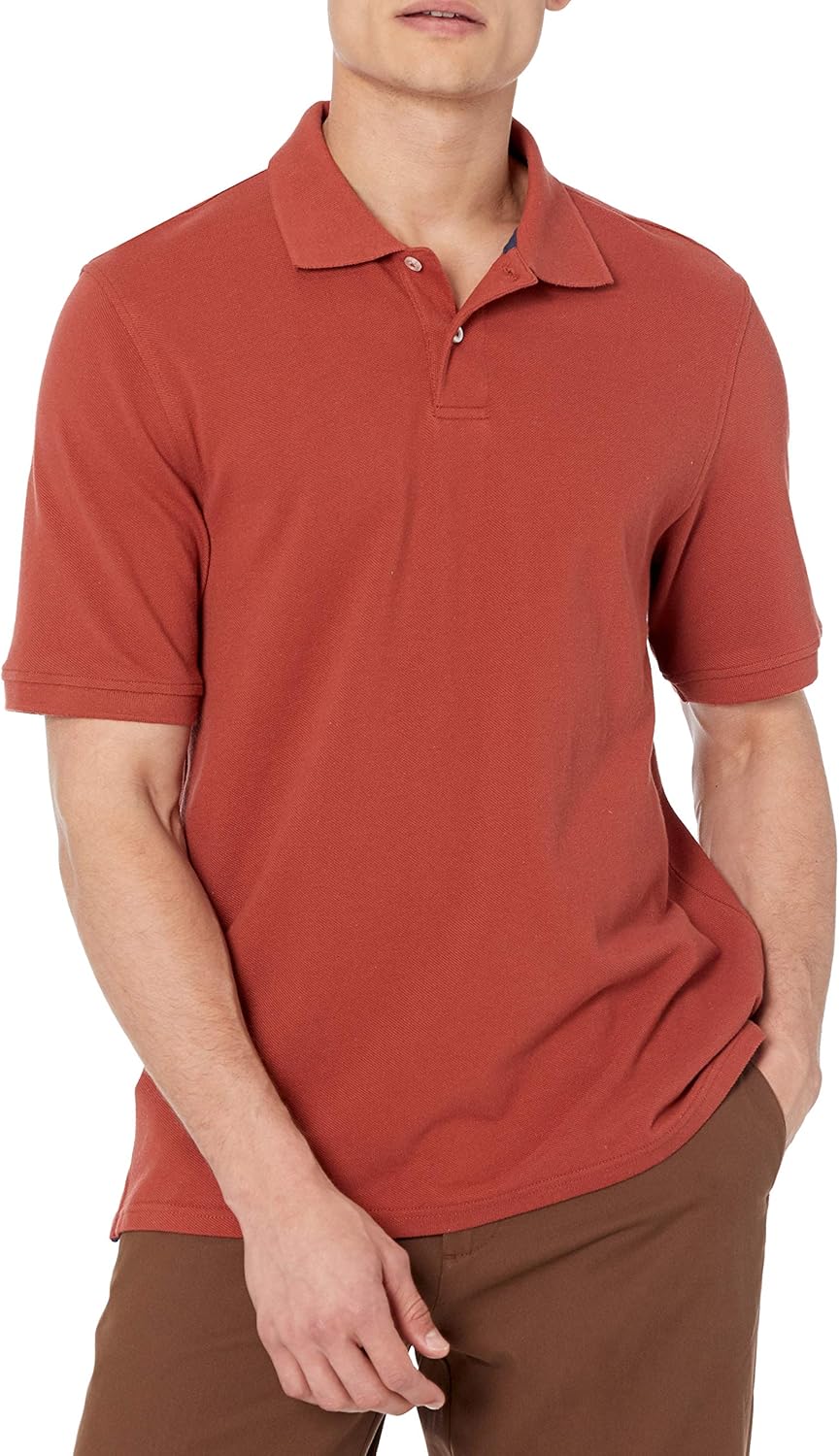 Amazon Essentials Men's Regular-Fit Short Sleeve Cotton Pique Polo Shirt (Available in Big & Tall)