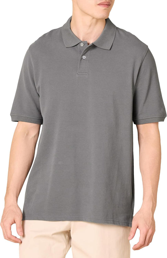 Amazon Essentials Men's Regular-Fit Short Sleeve Cotton Pique Polo Shirt (Available in Big & Tall)