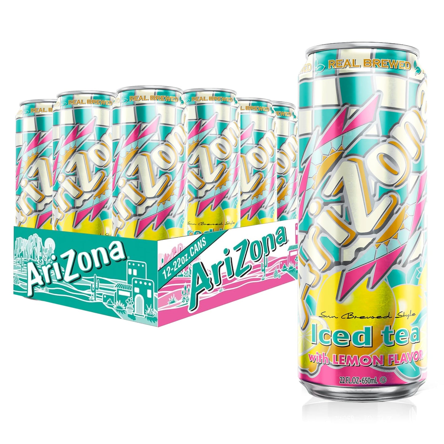 AriZona Green Tea with Ginseng and Honey - Big Can, 22 Fl Oz (Pack of 12)