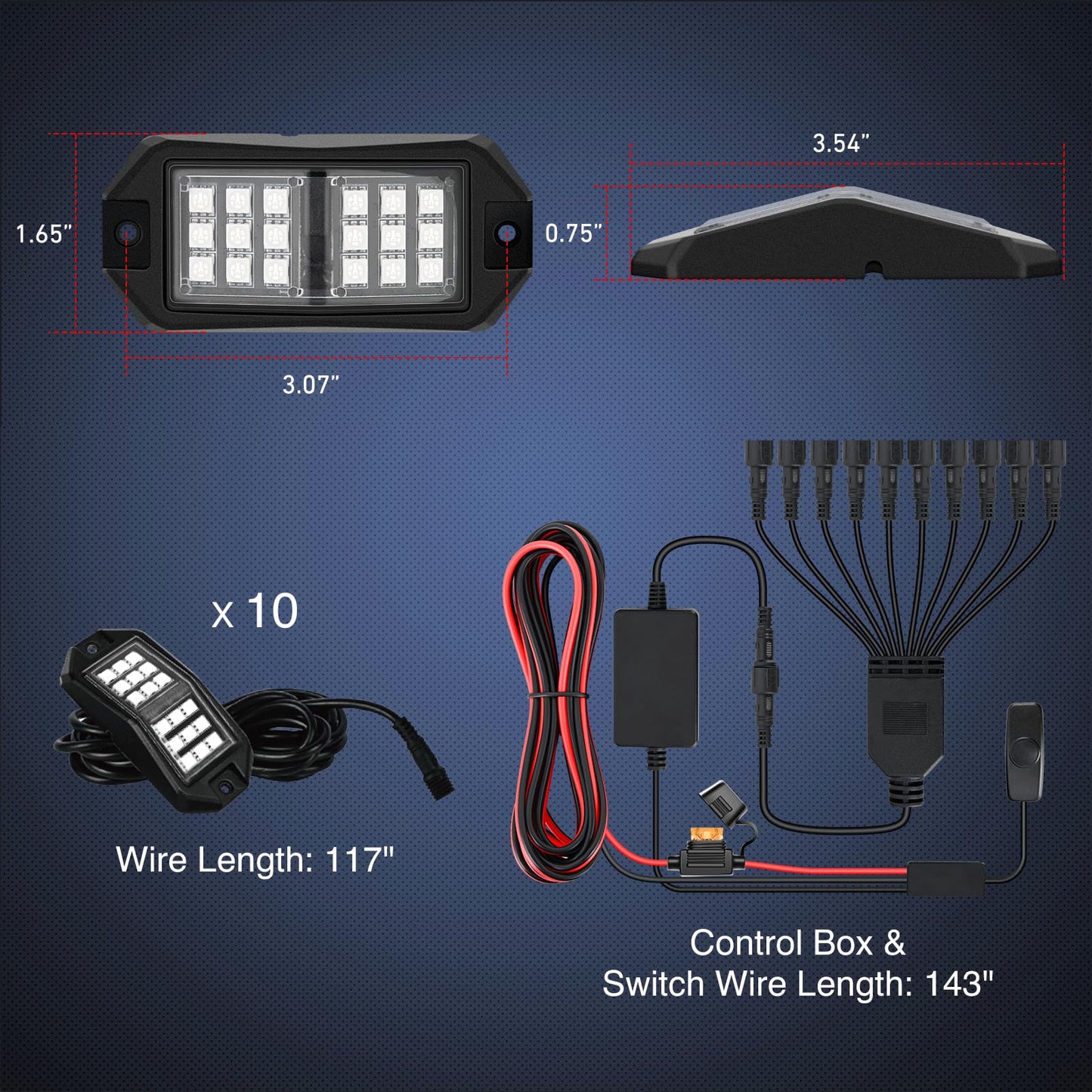 Nilight RGB LED Rock Lights Kit, 4 pods Underglow Multicolor Neon Light Pod with Bluetooth App Control Flashing Music Mode Wheel Well Light for Truck ATV UTV RZR SUV