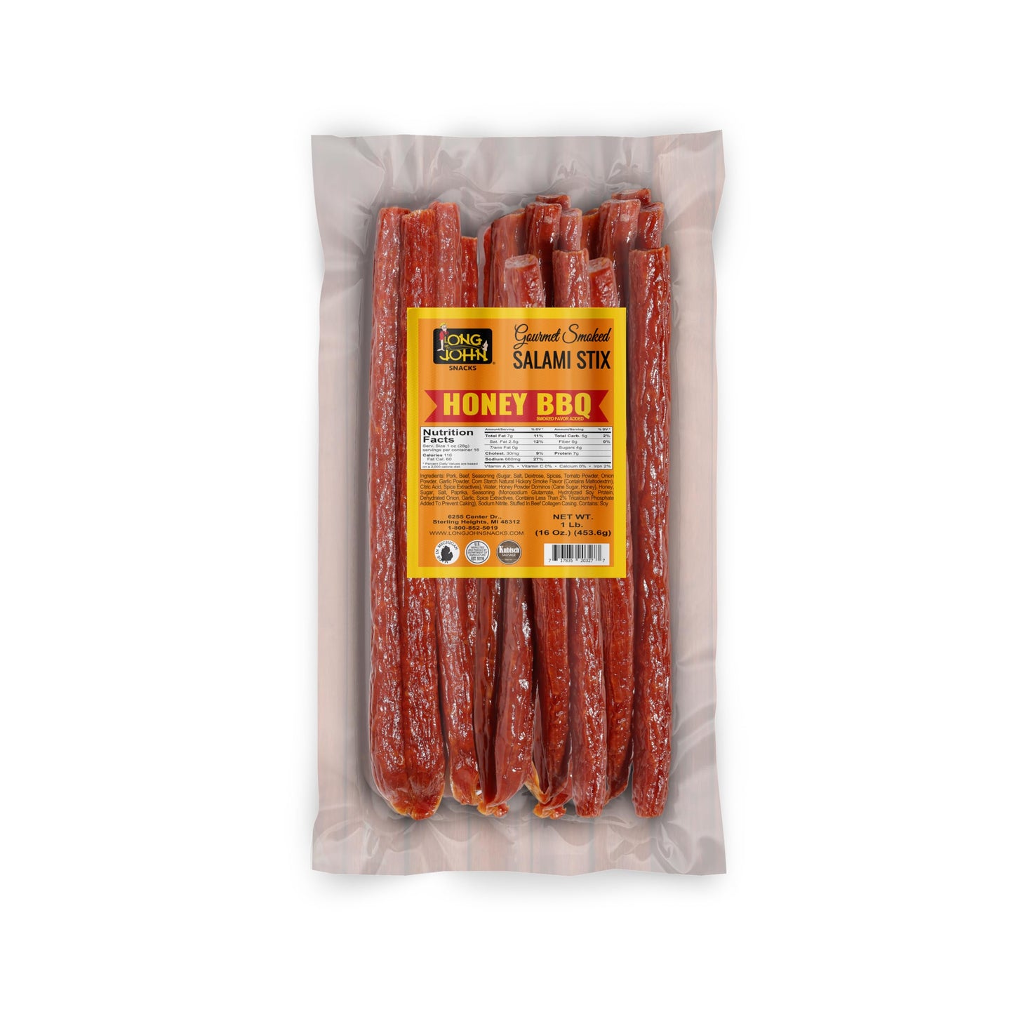 Long John Snacks Italian Style Dried Salami Stix – Premium Italian Blend Hand Crafted Pork & Beef Cuts – Gluten-Free, Bold Flavor & Low Heat – Smoked & Italian-Style Dried to Perfection - 16oz.