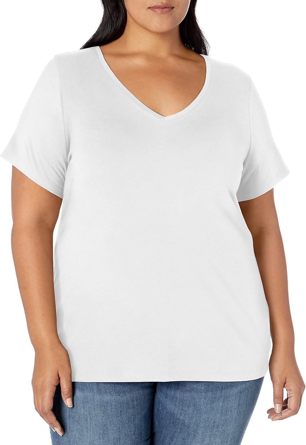 Amazon Essentials Women's Plus Size Short-Sleeve V-Neck T-Shirt