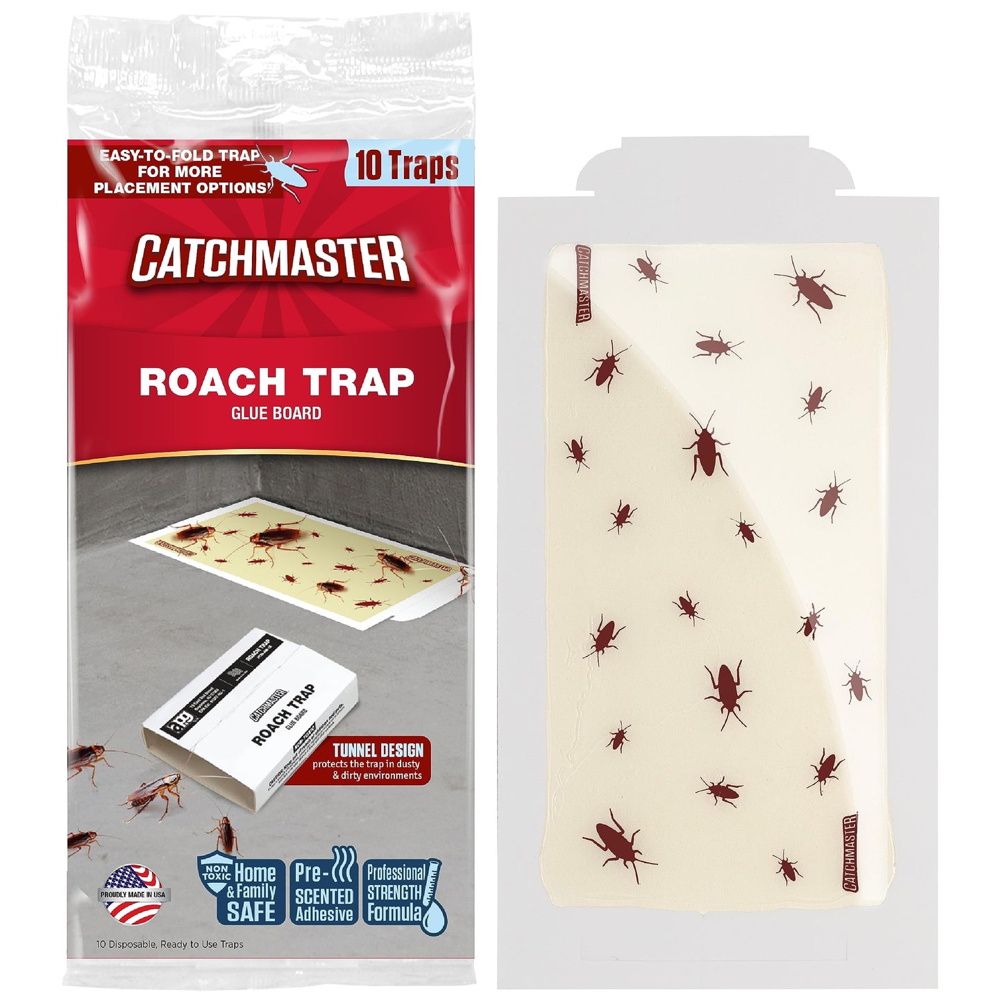 Catchmaster Centipede XL Giant Glue Boards 6-PK, Adhesive Bug Catcher, Cricket, Roach, Scorpion & Spider Traps for Home, Centipede Killer, Insect Glue Traps for House & Garage, Pet Safe Pest Control