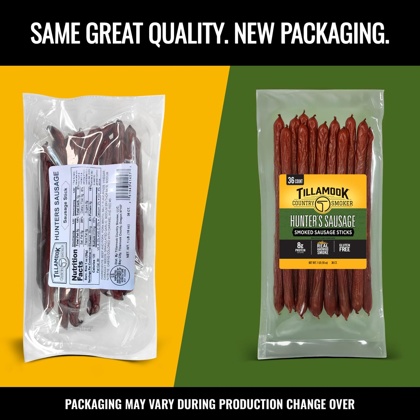 Tillamook Country Smoker Real Hardwood Smoked Sausages, Pepper, 15.2 Ounce Tall Jar, 20 Count