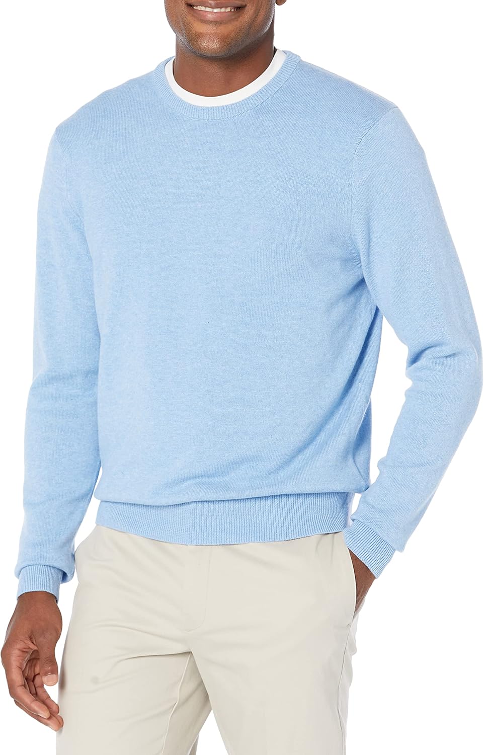 Amazon Essentials Men's Long-Sleeve Crewneck Sweater, 100% Cotton, Big & Tall Options Available
