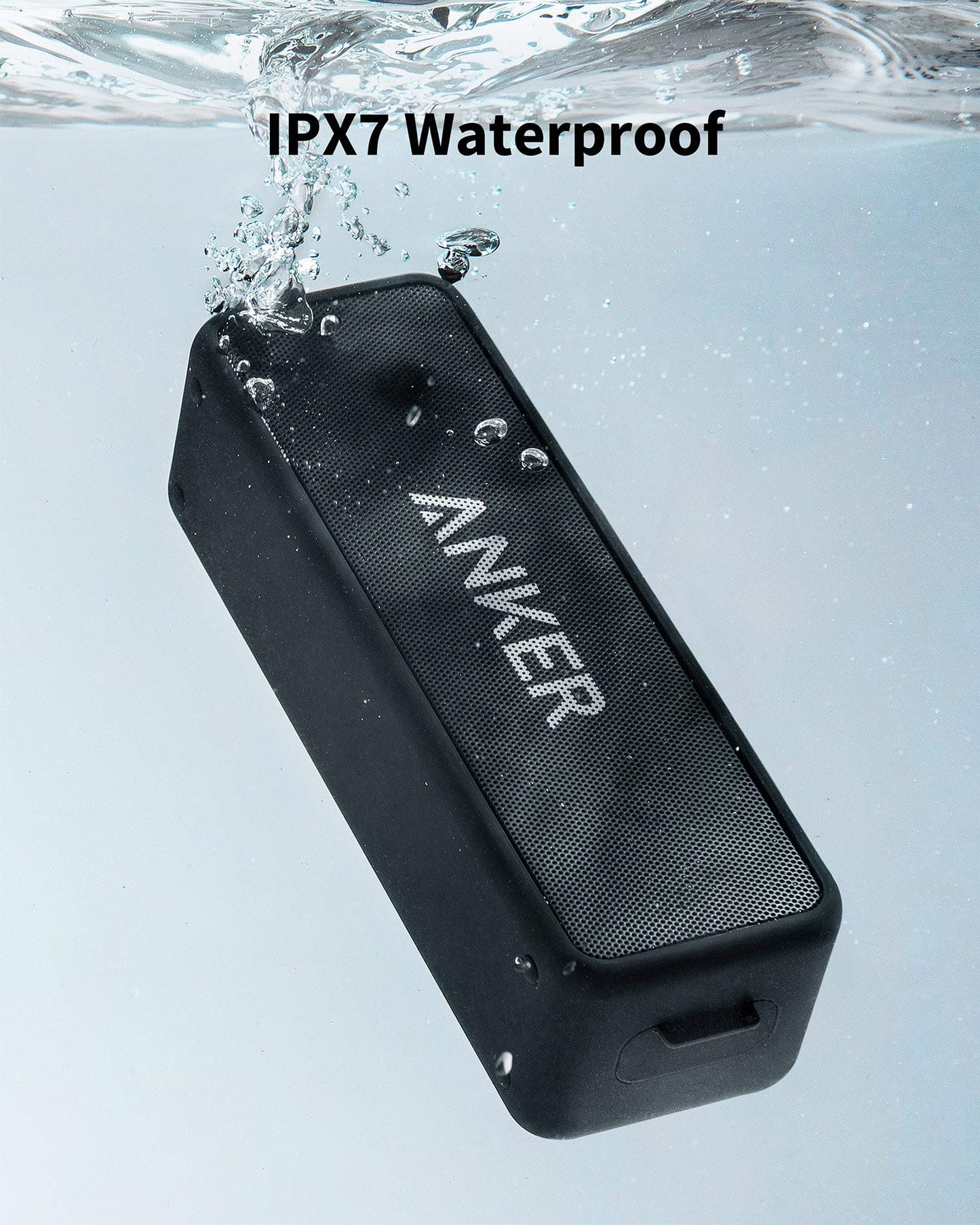 Anker Soundcore 2 Portable Bluetooth Speaker with Stereo Sound, Bluetooth 5, Bassup, IPX7 Waterproof, 24-Hour Playtime, Wireless Stereo Pairing, Speaker for Home, Outdoors, Travel