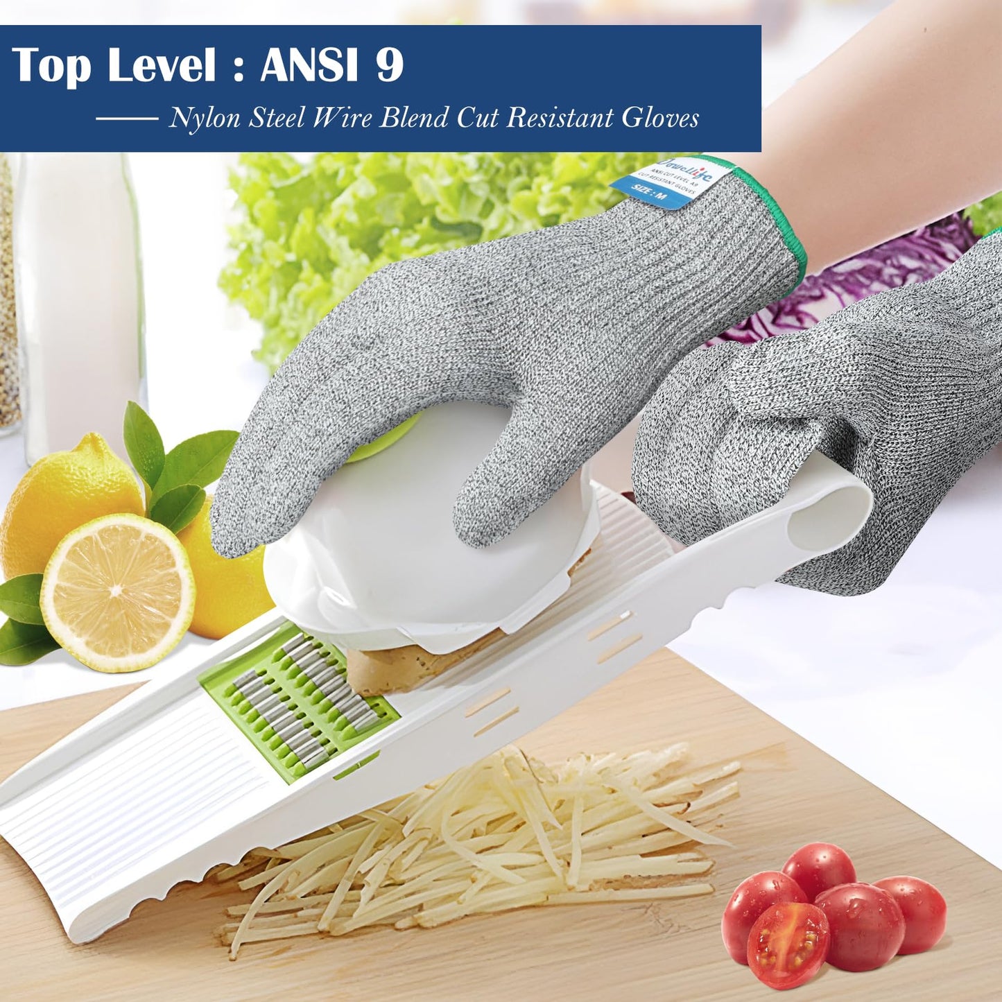 Dowellife Level 9 Cut Resistant Glove - Stainless Steel Mesh Metal Glove for Butcher, Meat Cutting, Oyster Shucking, Kitchen Mandoline, Chef Slicing, Fish Fillet (X-Large)