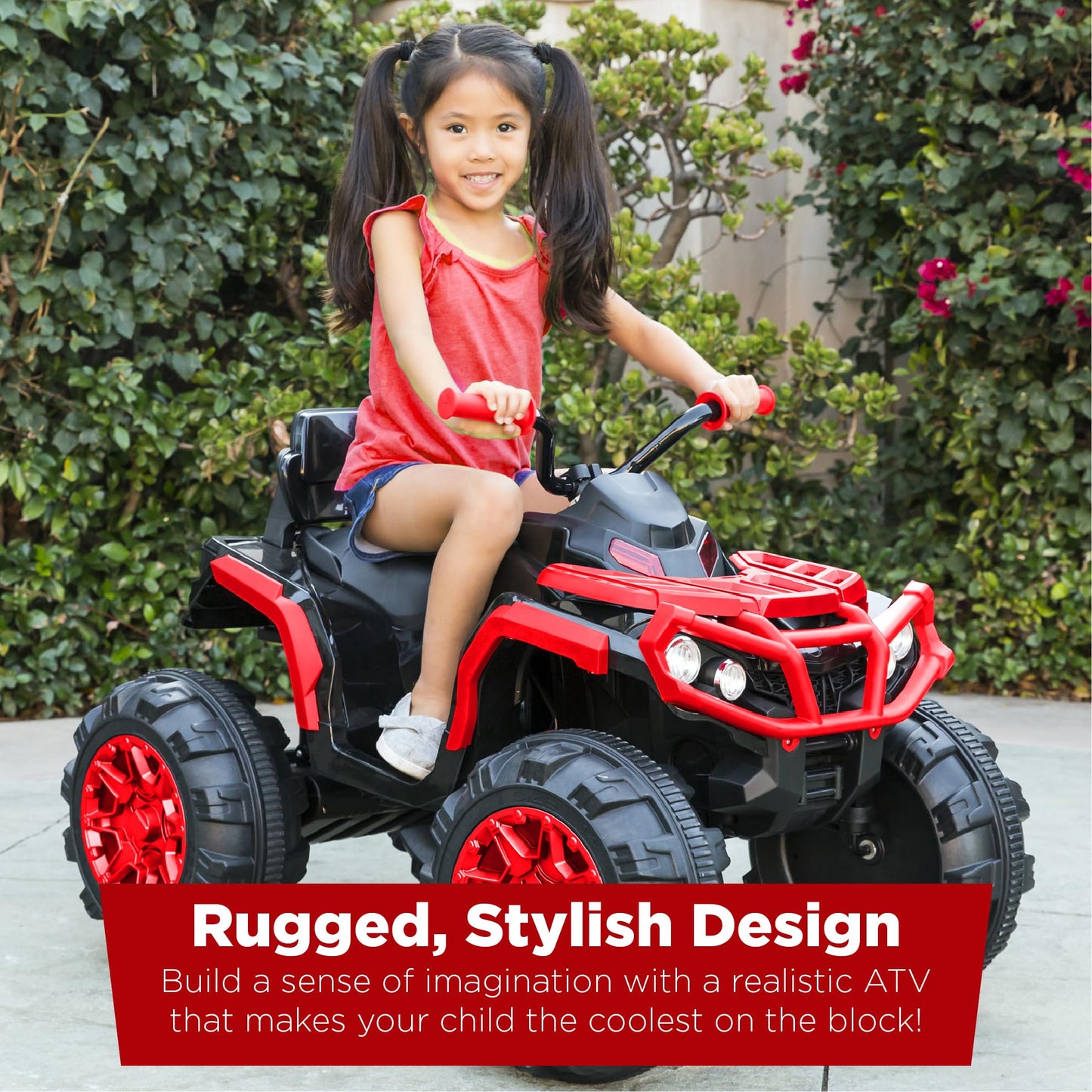 Best Choice Products 12V Kids Ride-On Electric ATV, 4-Wheeler Quad Car Toy w/Bluetooth Audio, 3.7mph Max Speed, Treaded Tires, LED Headlights, Radio - Black