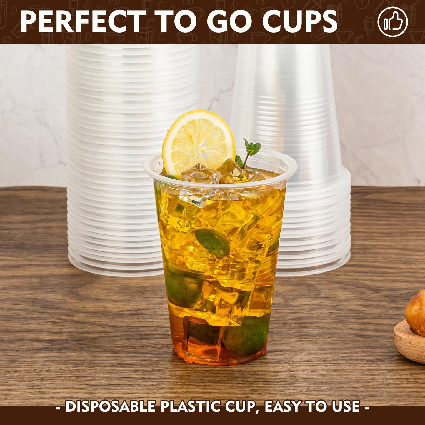 YEEHAW 9 oz Plastic Cups, 500 Pack - Clear Disposable Drinking Water Cups for Cold Beverages, Ideal for Party