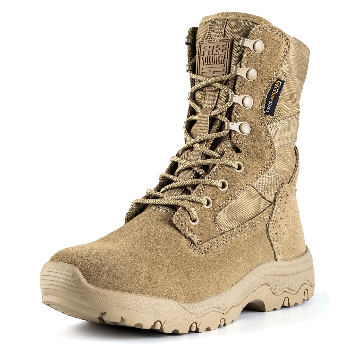 FREE SOLDIER Women’s Tactical Boots 8 Inches Lightweight Combat Boot Durable Military Work Outdoors Boots Desert Boot for Women