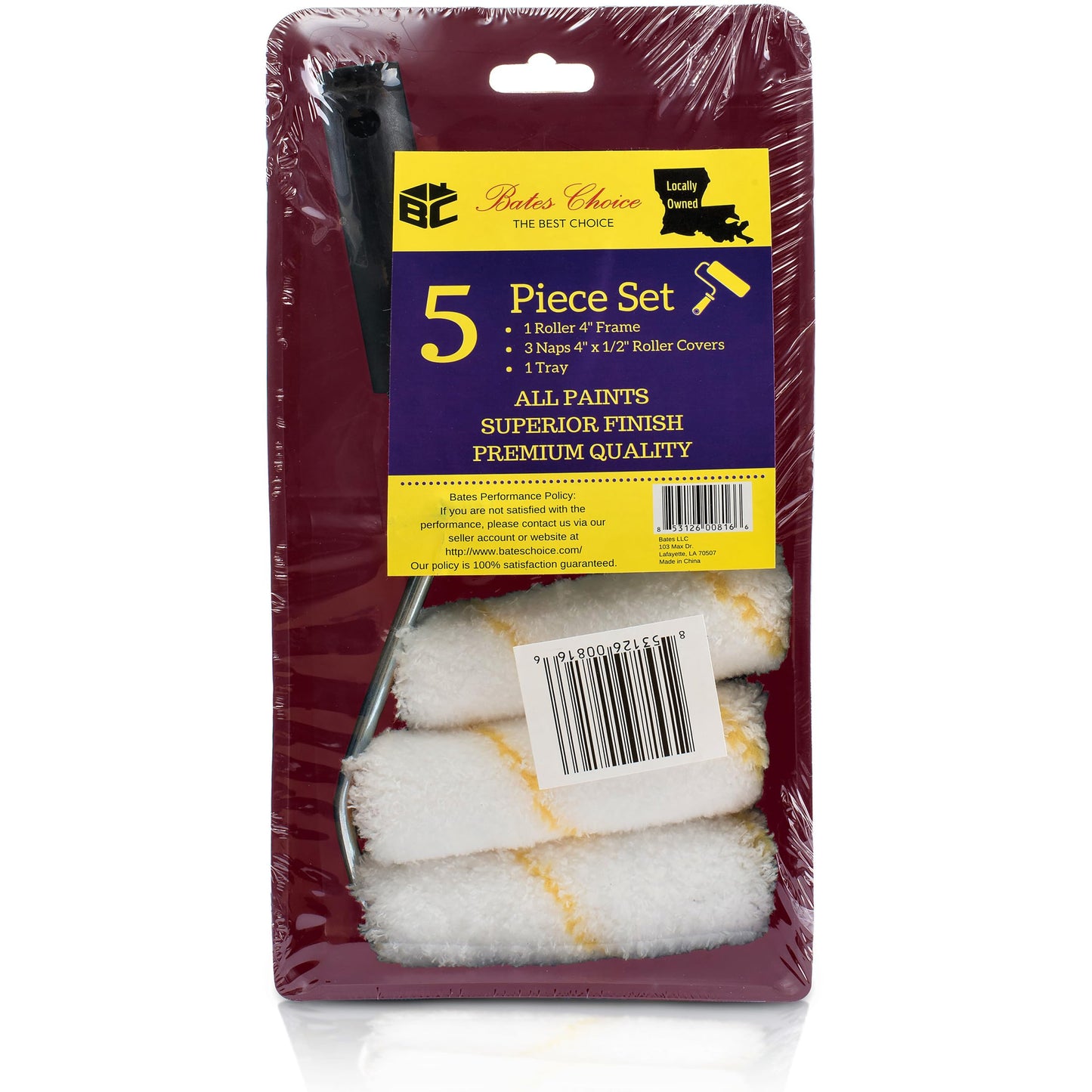 Bates Paint Roller - Paint Brush, Paint Tray, Roller Paint Brush, 11 Piece Home Painting Supplies, Foam Brush, House Painting Tray, Painting Tools, Roller and Paint Brushes, Interior Paint Brushes
