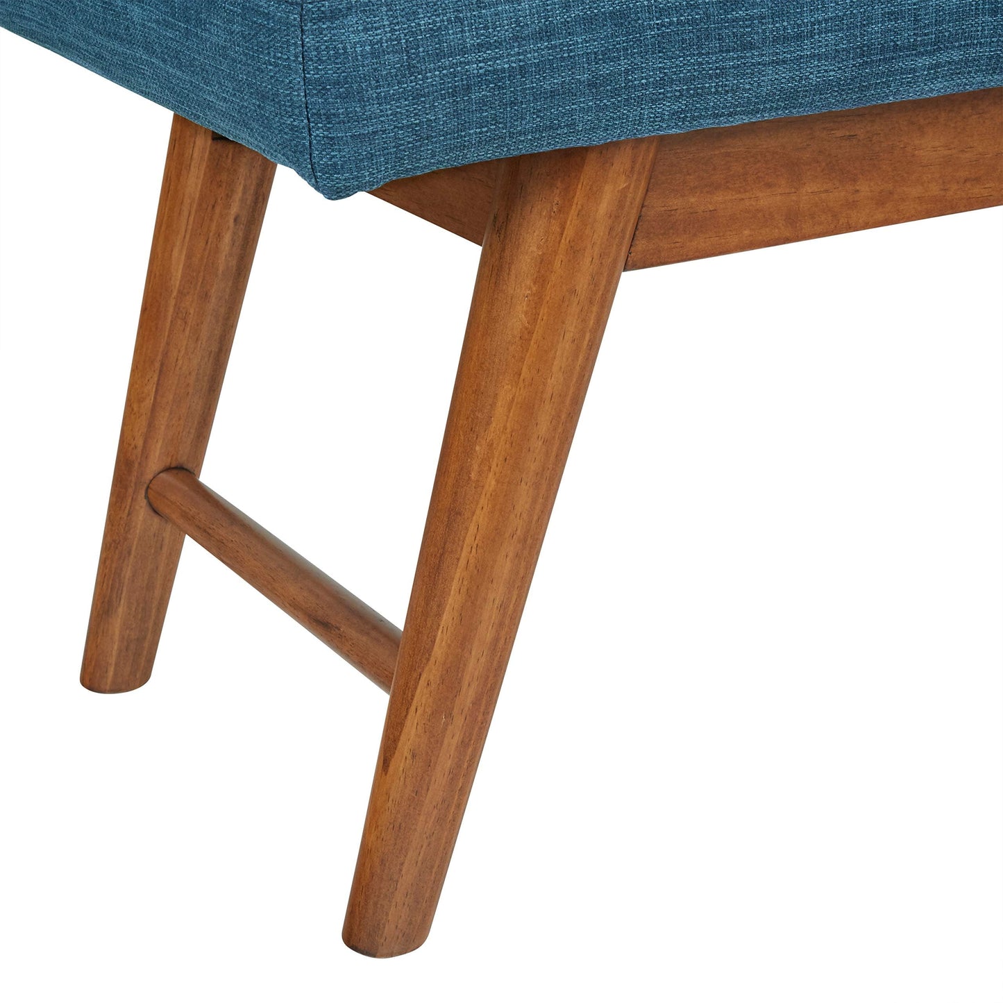 Amazon Basics Modern Haraden Upholstered Button-Tufted Bench, Blue, 16 x 44 x 17 in