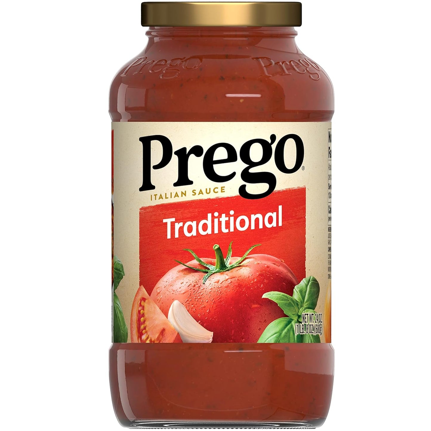 Prego Pasta Sauce, Italian Tomato Sauce with Roasted Garlic & Parmesan Cheese, 24 oz Jar