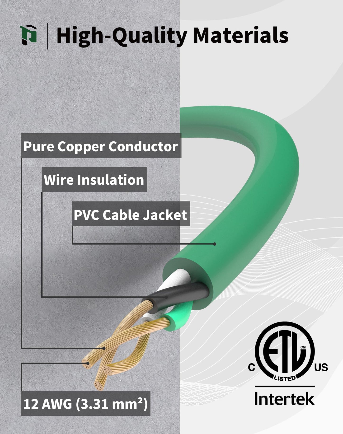 25Ft 12/3 Outdoor Extension Cord with 3-Outlets, Heavy Duty 12 Gauge 3 Prong Extension Cord Waterproof with Lighted end, 15A 12AWG 1875W SJTW, ETL Listed - Great for Garage, Garden and Home, Yellow
