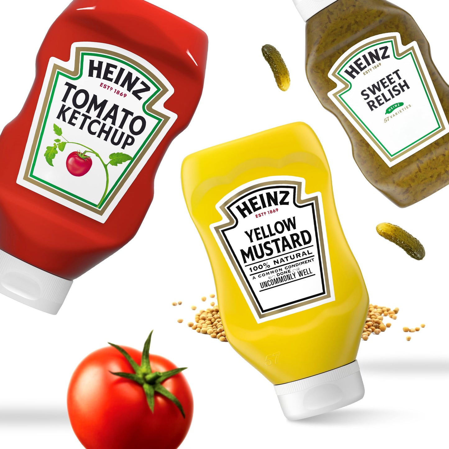 Heinz Tomato Ketchup, Sweet Relish & Yellow Mustard Grill Pack, 3 ct Pack