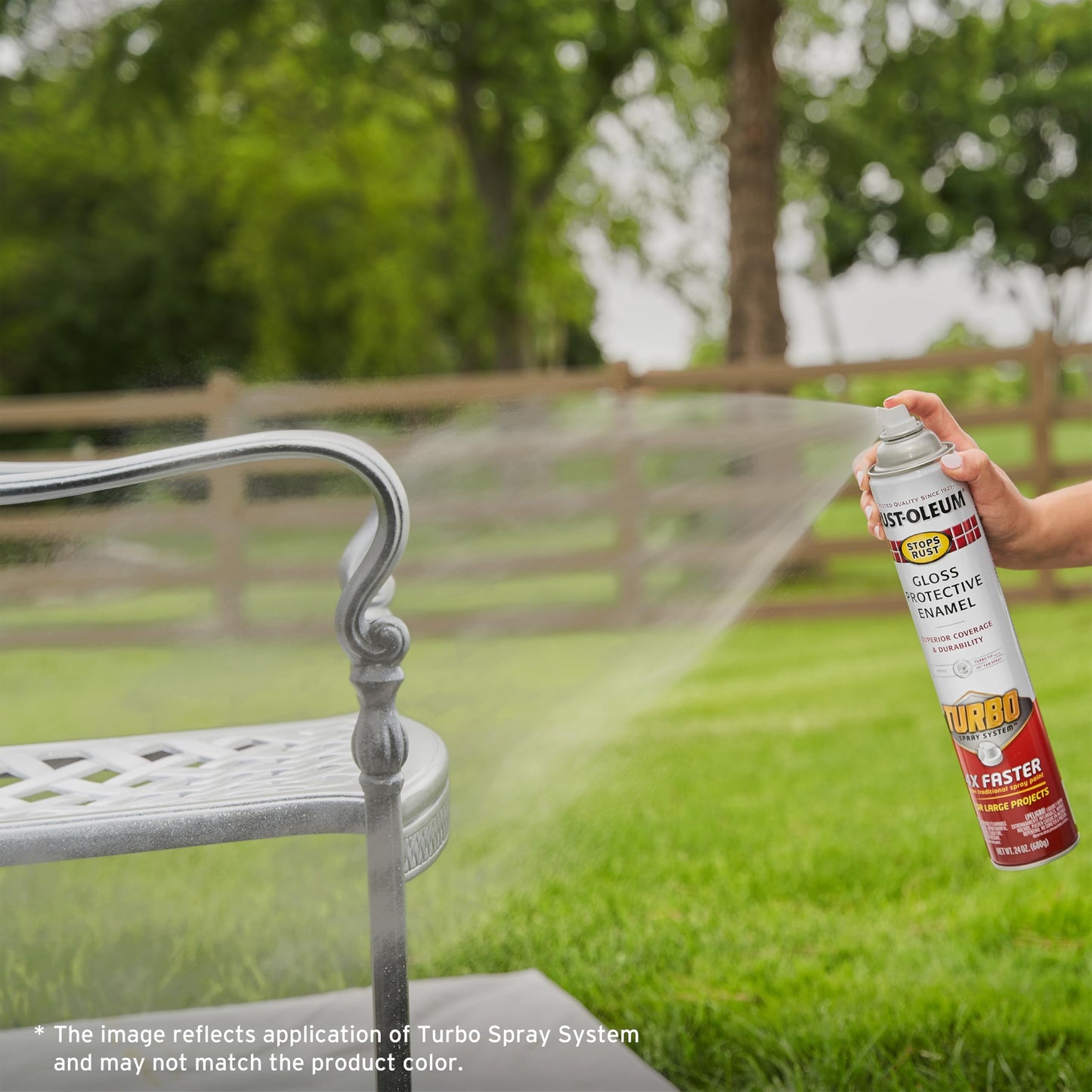 Rust-Oleum 376298 Stops Rust Turbo Spray System Spray Paint, 24 oz, Flat Black