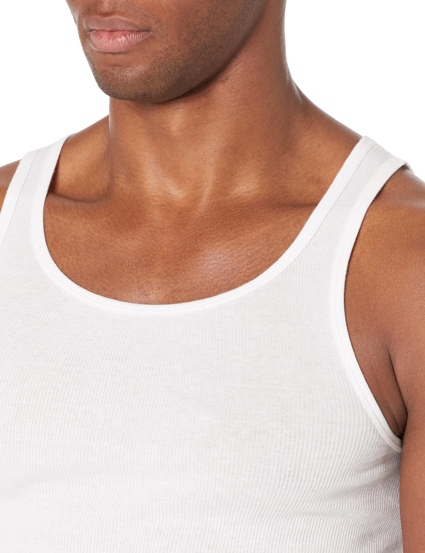 Amazon Essentials Men's Slim Fit Breathable Cotton Tank Undershirts, Pack of 6