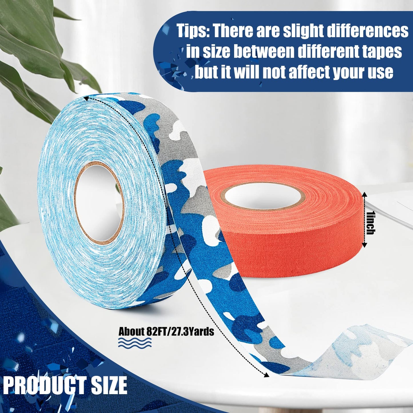 Deekin 6 Rolls Hockey Tape USA Flag Camo Lacrosse Stick Tape Waterproof Non Slip Hockey Athletic Sports Stick Baseball, 1'' x 27 Yards/Roll (Classic Style)