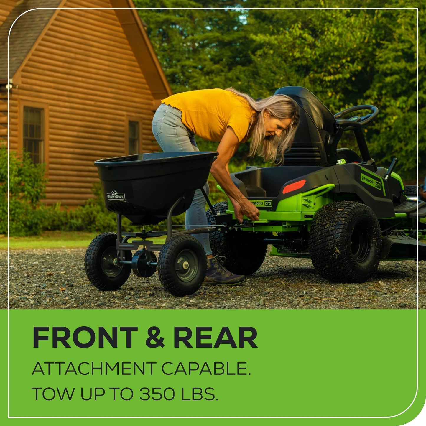 Greenworks 60V 21” Cordless (Push) Lawn Mower (LED Lights + Aluminum Handles), 5.0Ah Battery and Rapid Charger