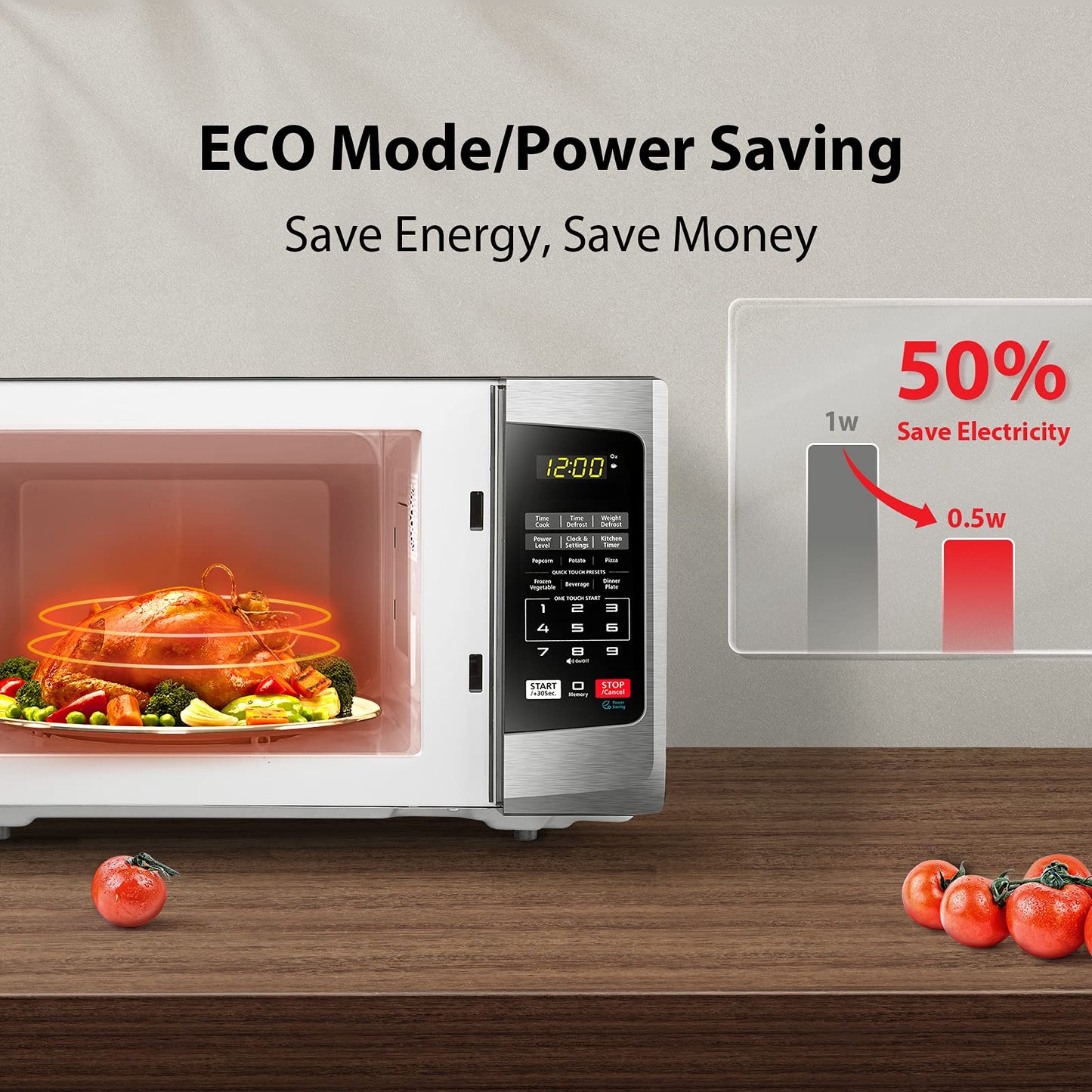 TOSHIBA Small Microwave Oven with 11 Power Levels, Sound On/Off & Eco Mode, Cu Ft, 700W, Black, MM-EM07PA(BK), ChefDefrost-0.7 Cu.Ft