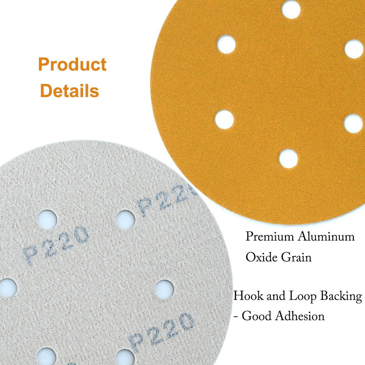 6-Inch 6-Hole Hook and Loop Sanding Discs 600-Grit, Random Orbital Sandpaper for Automotive and Woodworking, 100-Pack