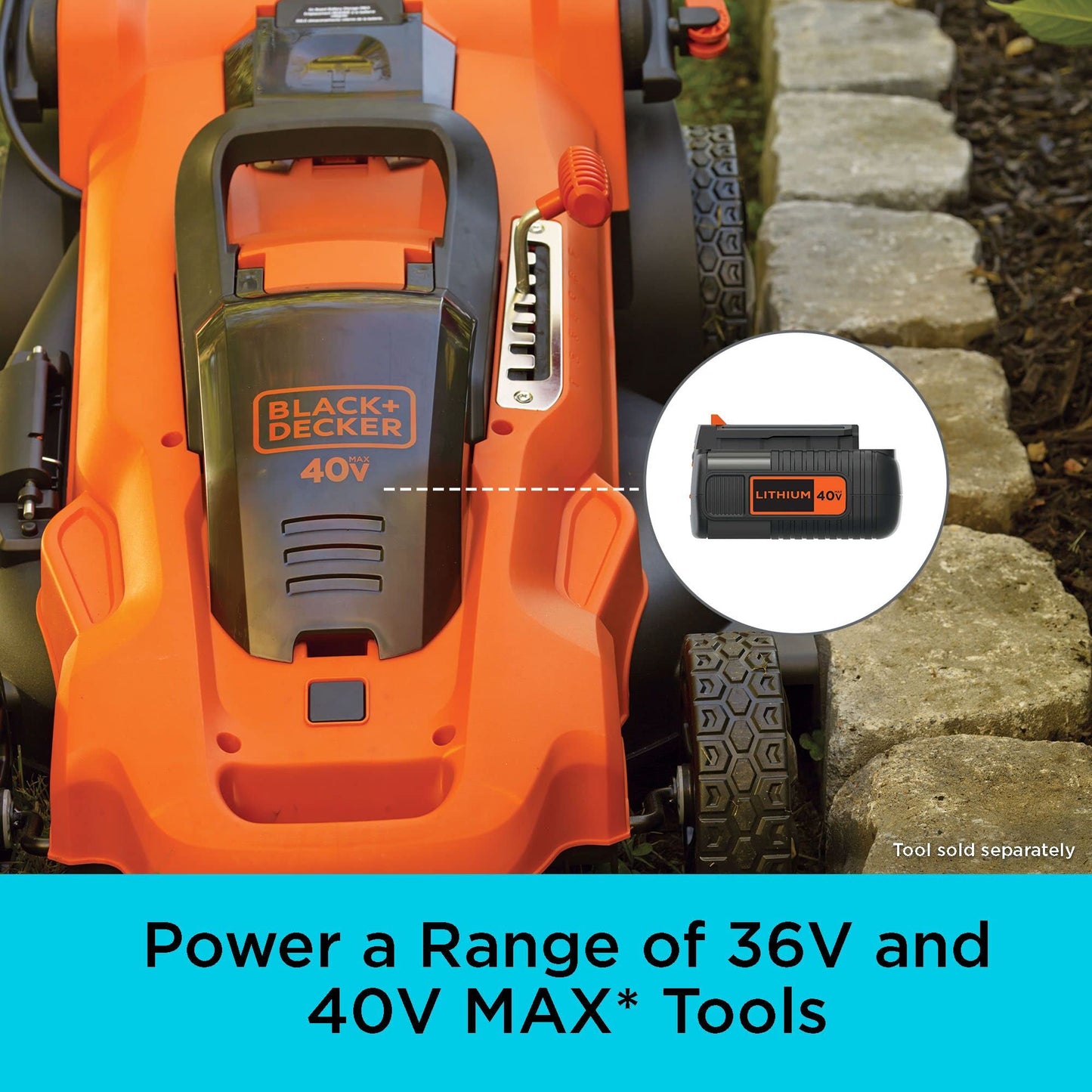 BLACK+DECKER 40V MAX Lithium Battery, Compatible with 36V and 40V MAX Power Tools, Lithium Ion Technology, Charger Not Included (LBX2040)