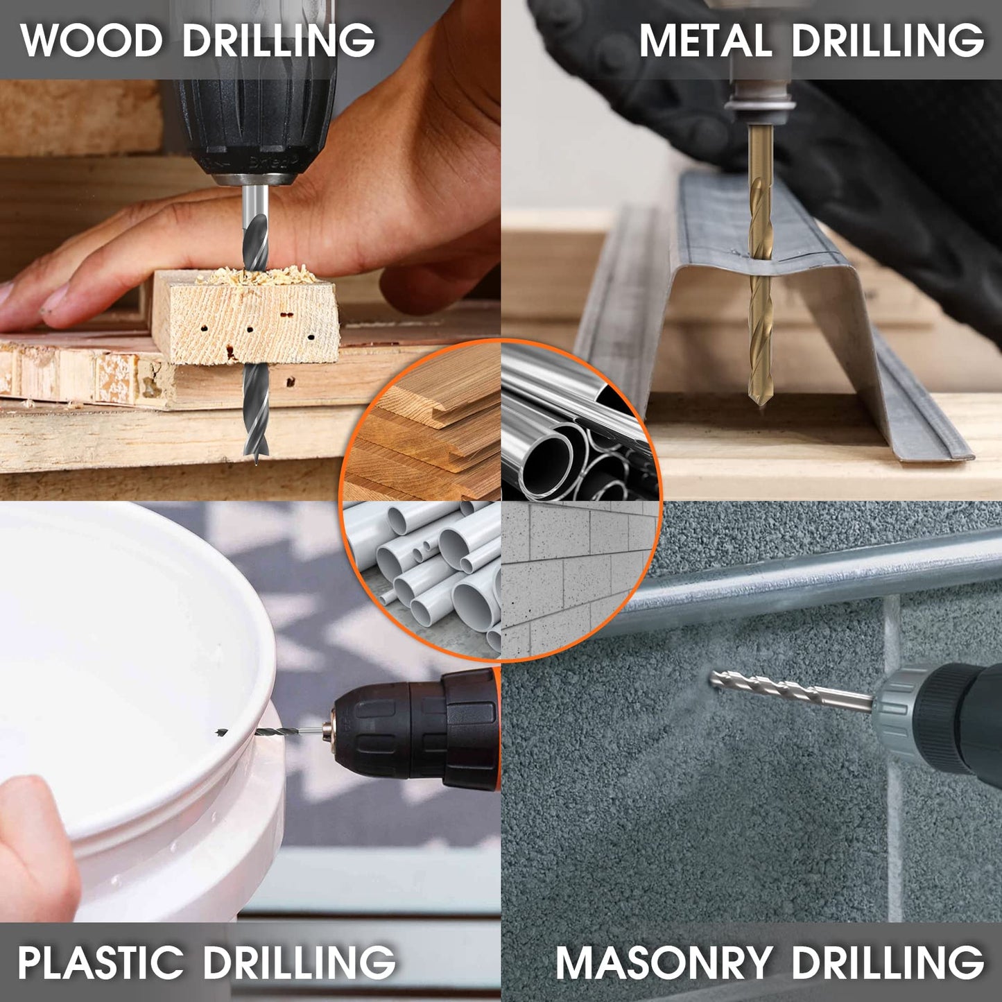 EnerTwist Drill Bit Set, 246-Pieces Drill Bits and Driver Set for Wood Metal Cement Drilling and Screw Driving, Full Combo Kit Assorted in Plastic Carrying Case, ET-DBA-246