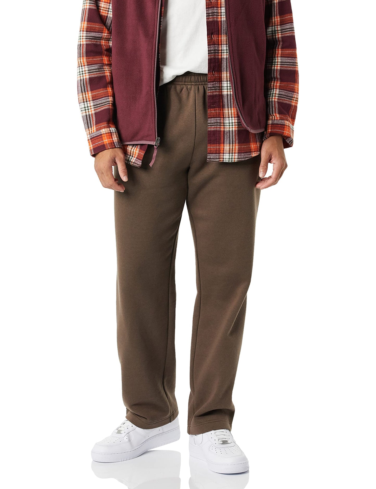 Amazon Essentials Men's Relaxed Straight Leg Fleece Open Bottom Sweatpant (Available in Big & Tall)
