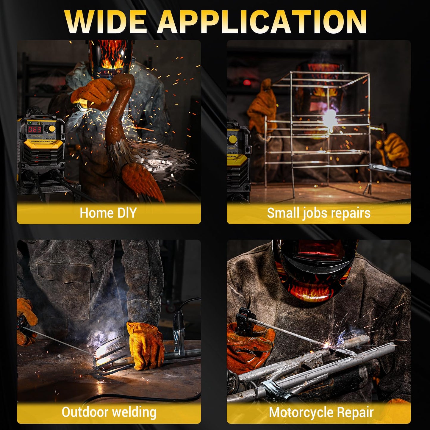 DEKOPRO 110/220V MMA Welder,160A ARC Welder Machine IGBT Digital Display LCD Hot Start Welder with Electrode Holder,Work Clamp, Input Power Adapter Cable and Brush