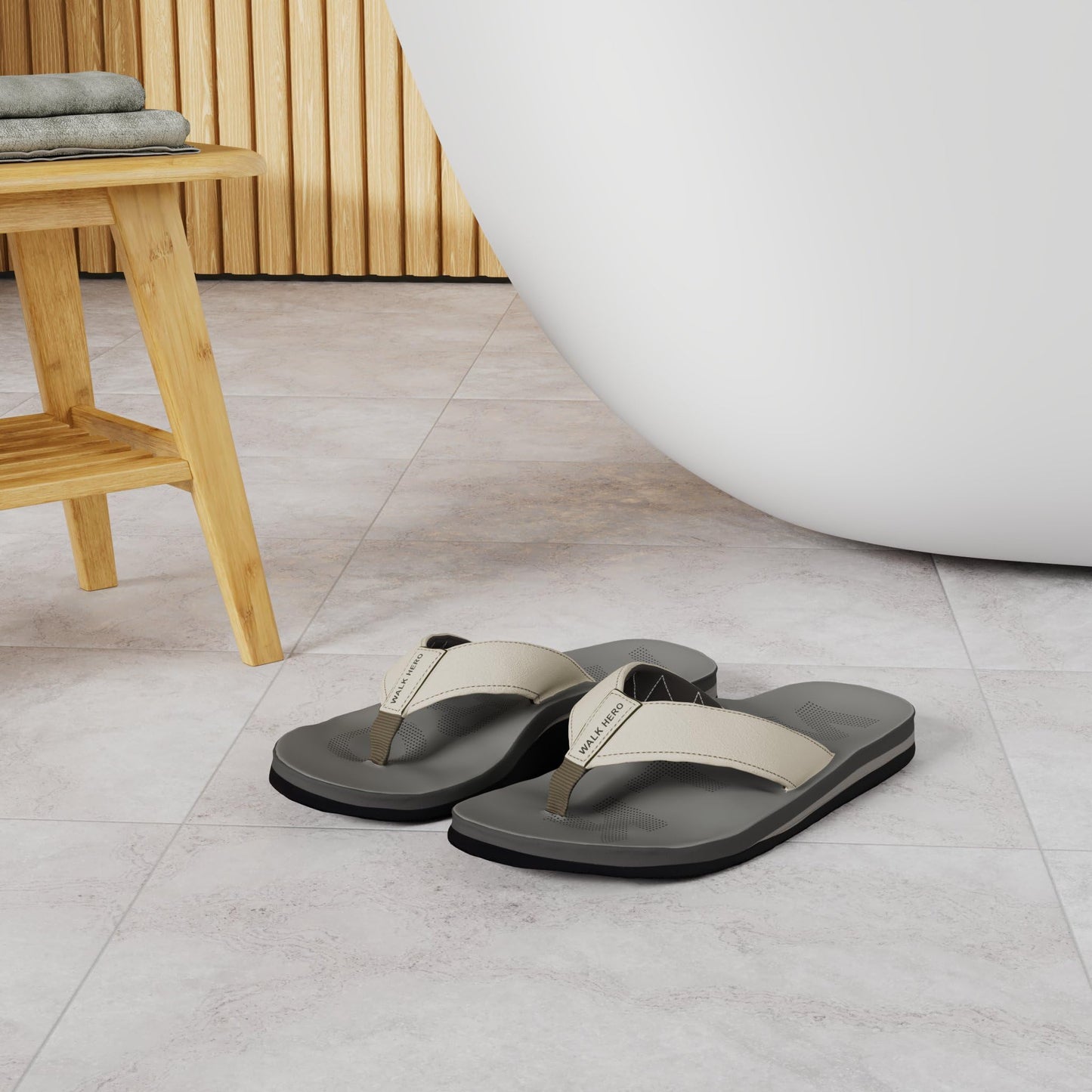 Men Sandals Flip Flop with Orthotic Arch Support Athletic Slide Sandals for Men with Soft Cushion Footbed