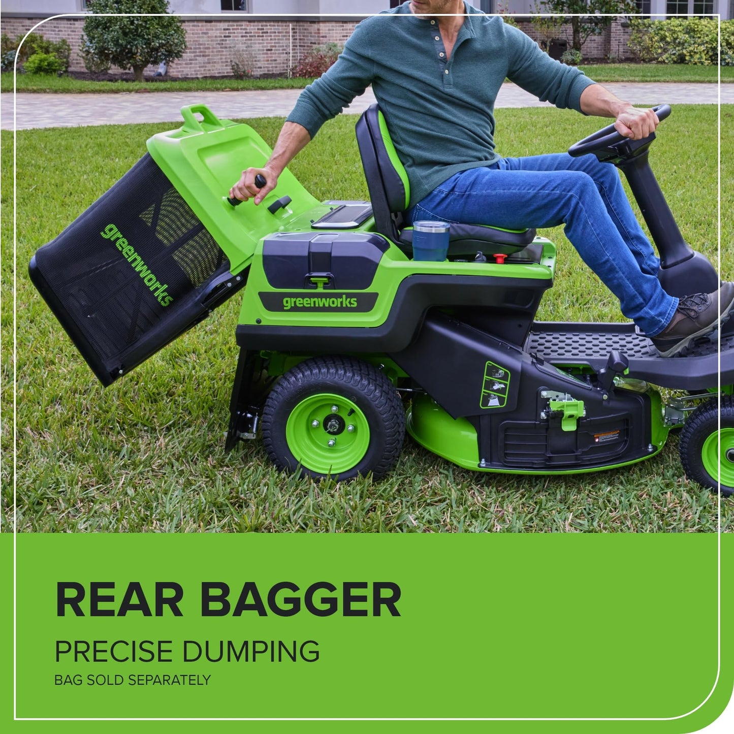 Greenworks 60V 21” Cordless (Push) Lawn Mower (LED Lights + Aluminum Handles), 5.0Ah Battery and Rapid Charger