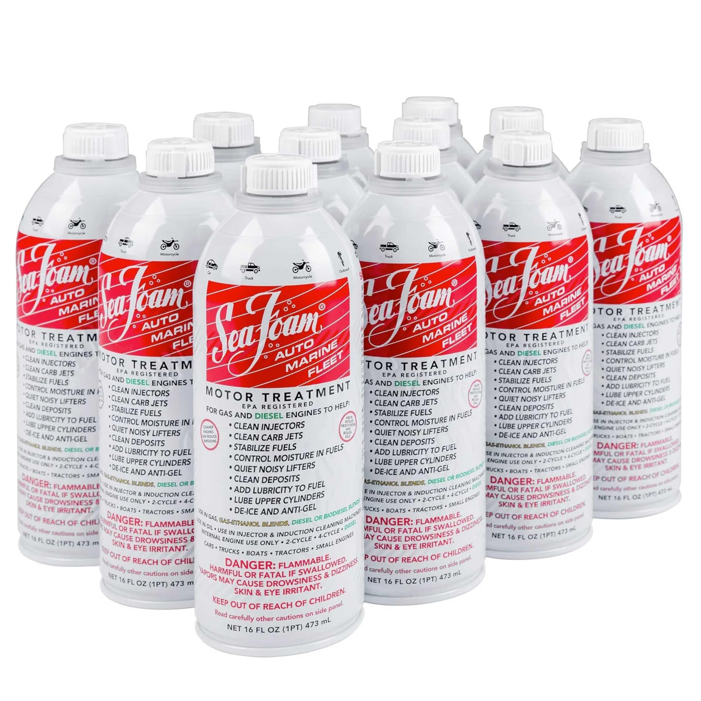 Sea Foam Motor Treatment Fuel & Oil Additive, SF16, 16 oz, Pack of 12