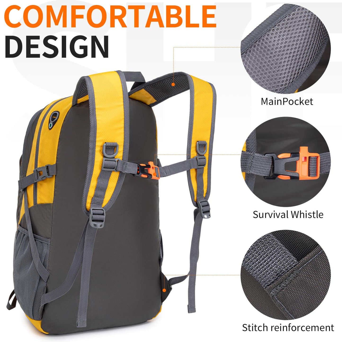 SHENHU 40L Hiking Backpack Lightweight Daypack Waterproof Travel Camping Backpack for Men Women Sport Packable