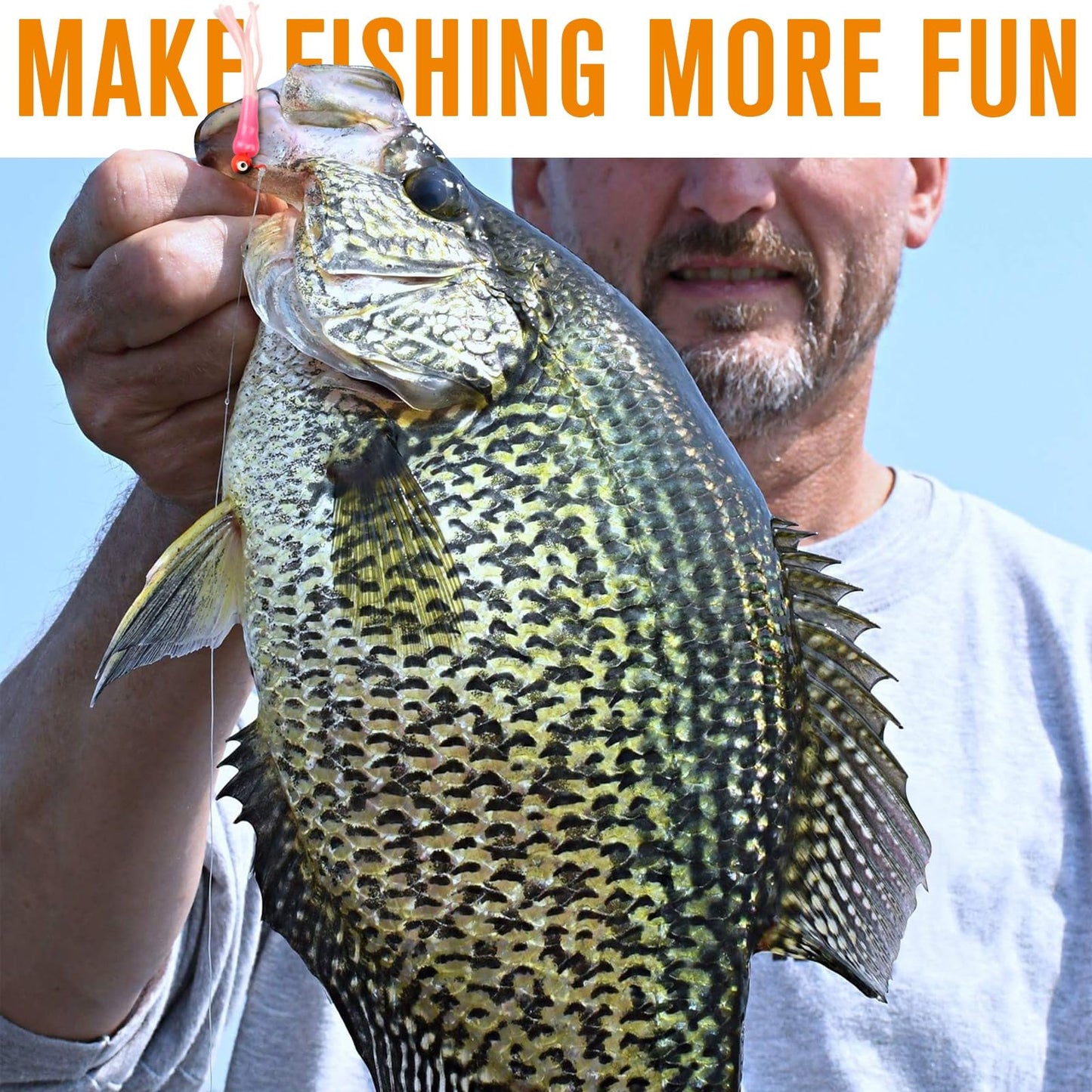 Dovesun Crappie Lures with Jig Heads Kit, Soft Plastic Grubs-Tube Baits 1/8oz 1/16oz 1/32oz Crappie Jigs Walleye Trout Bass Crappie Baits 95-120pcs