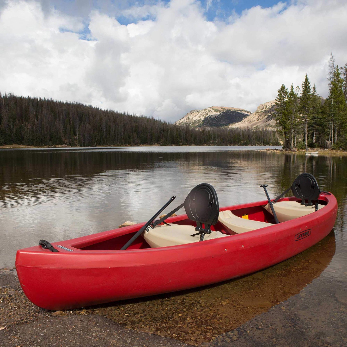 Lifetime Kodiak Canoe with 2 Paddles, Red, 13'
