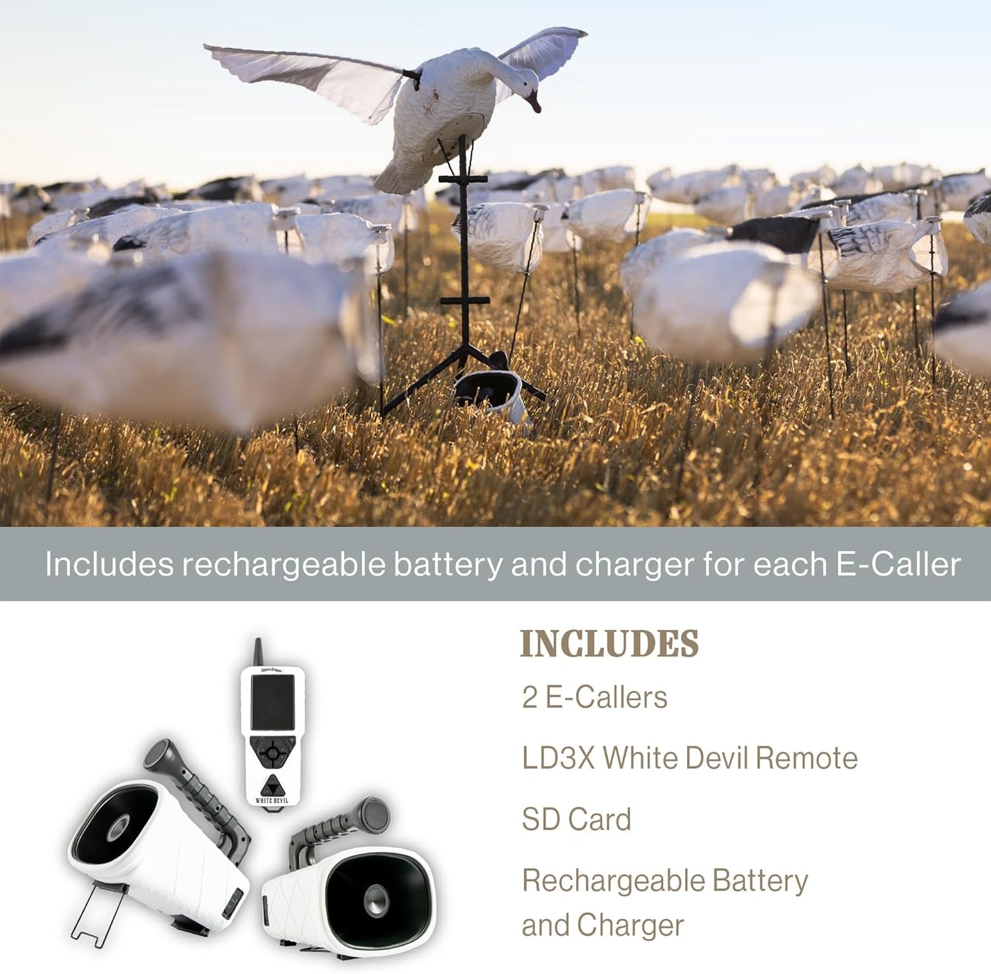 Lucky Duck White Devil Ecaller, Wireless Electronic Snow Goose and Predator Caller