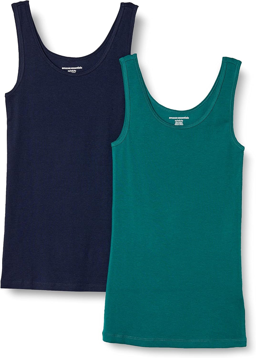 Amazon Essentials Women's Slim-Fit Scoop Neck Tank Top, Pack of 2