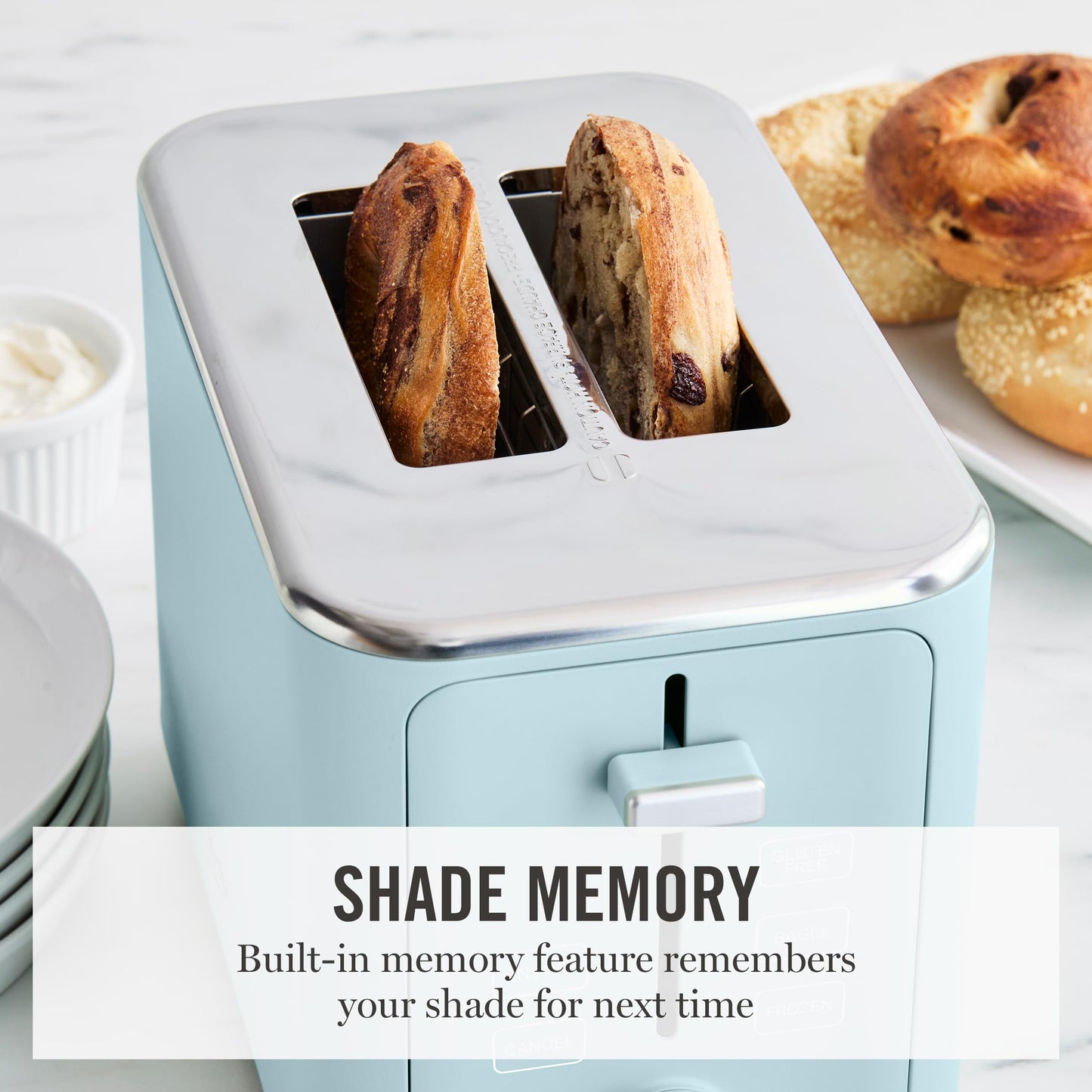 Martha Stewart 4 Slice Toaster, 10 Shade Settings with Defrost, Cancel, Bagel & Gluten-Free, Extra-Wide Self-Centering Slots for Waffles, Artisan Bread, Removable Crumb Tray, Cord Wrap,1800W, Honeydew