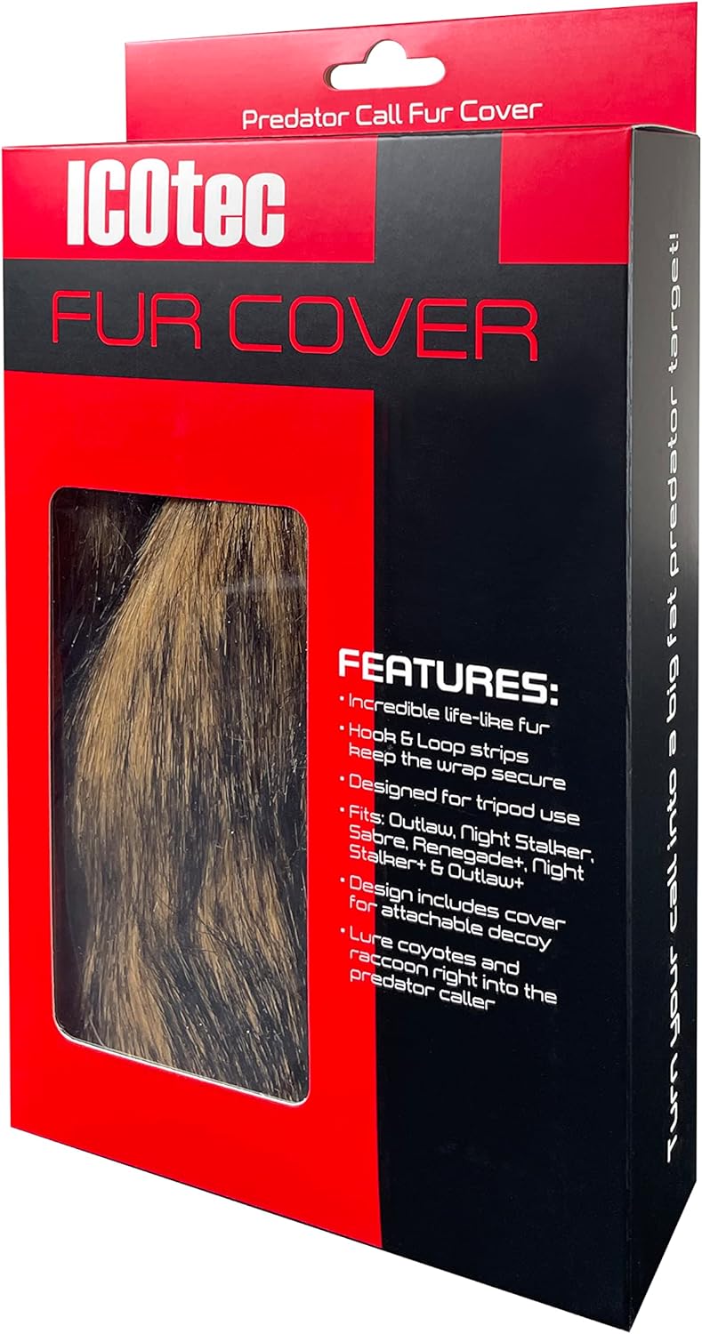 Icotec Large Fur Wrap for GCX and GCX+ Predator Calls - Fits: Outlaw+, Night Stalker+, Renegade+, Oultaw, Night Stalker, and Sabre