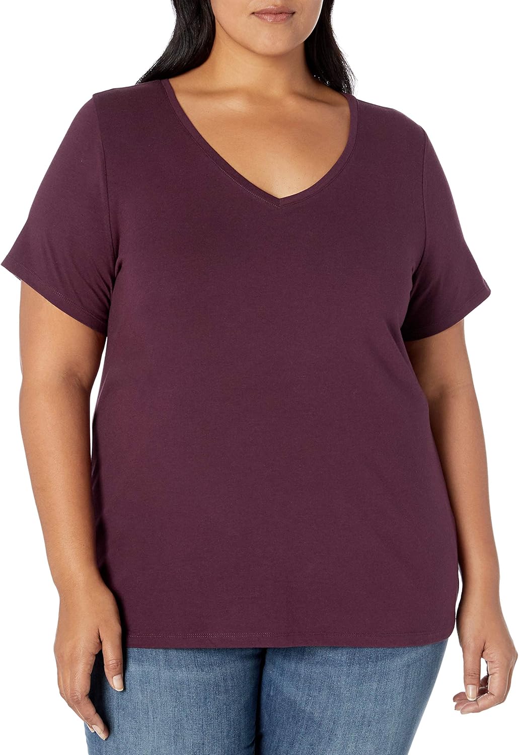 Amazon Essentials Women's Plus Size Short-Sleeve V-Neck T-Shirt