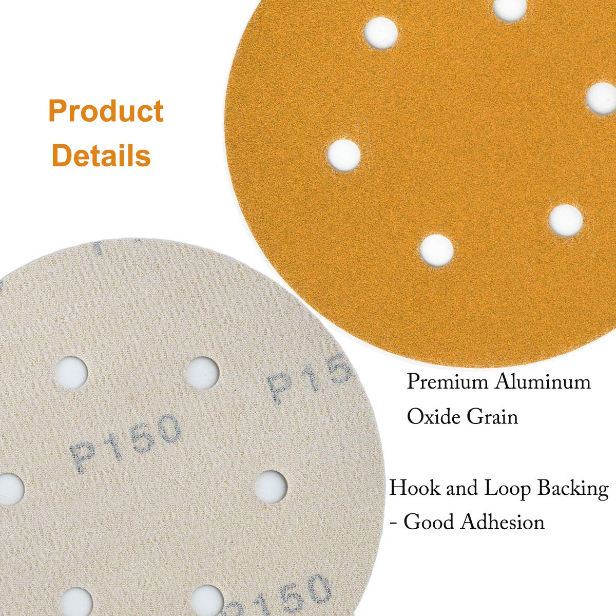6-Inch 6-Hole Hook and Loop Sanding Discs 600-Grit, Random Orbital Sandpaper for Automotive and Woodworking, 100-Pack