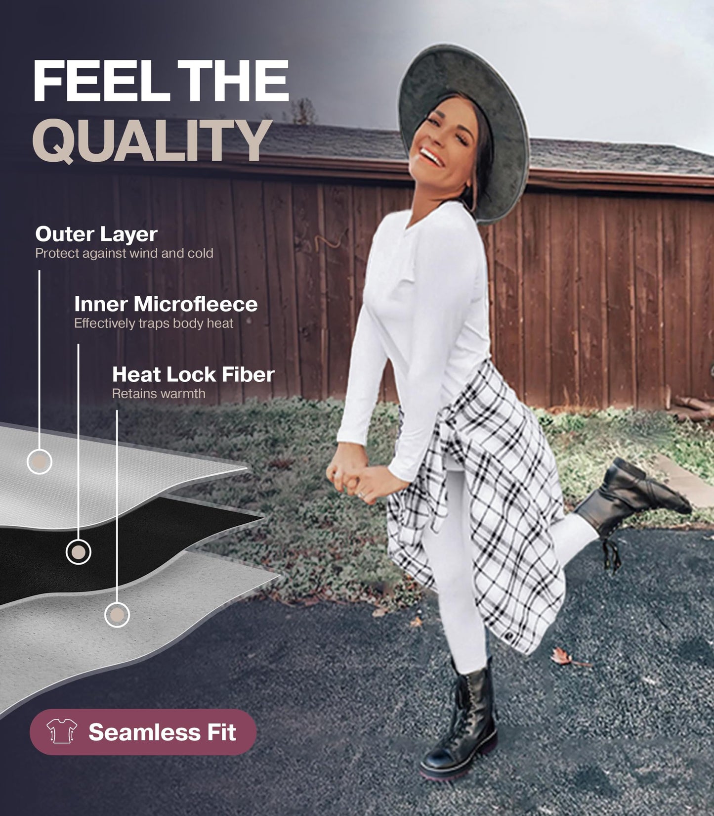 Thermajane Long Johns Thermal Underwear for Women Fleece Lined Base Layer Pajama Set Cold Weather