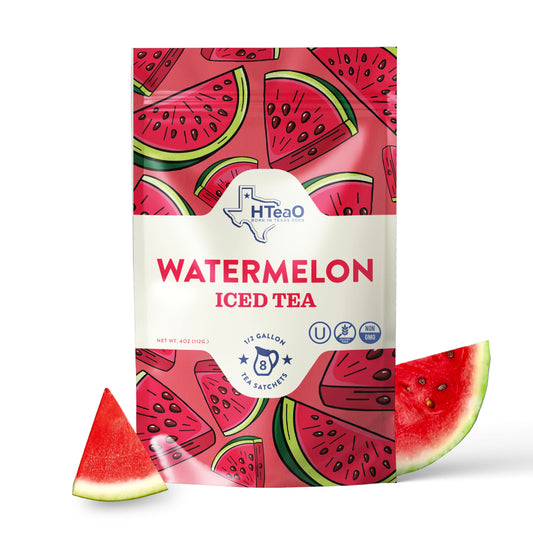 HTeaO Watermelon Texas-Style Flavored Iced Tea Bags for Summer – Instant Ice Tea Packets for Quick Brew - Loaded Tea Sachets Ready in 5 Minutes (16-Count, Makes 8 Gallons Total)