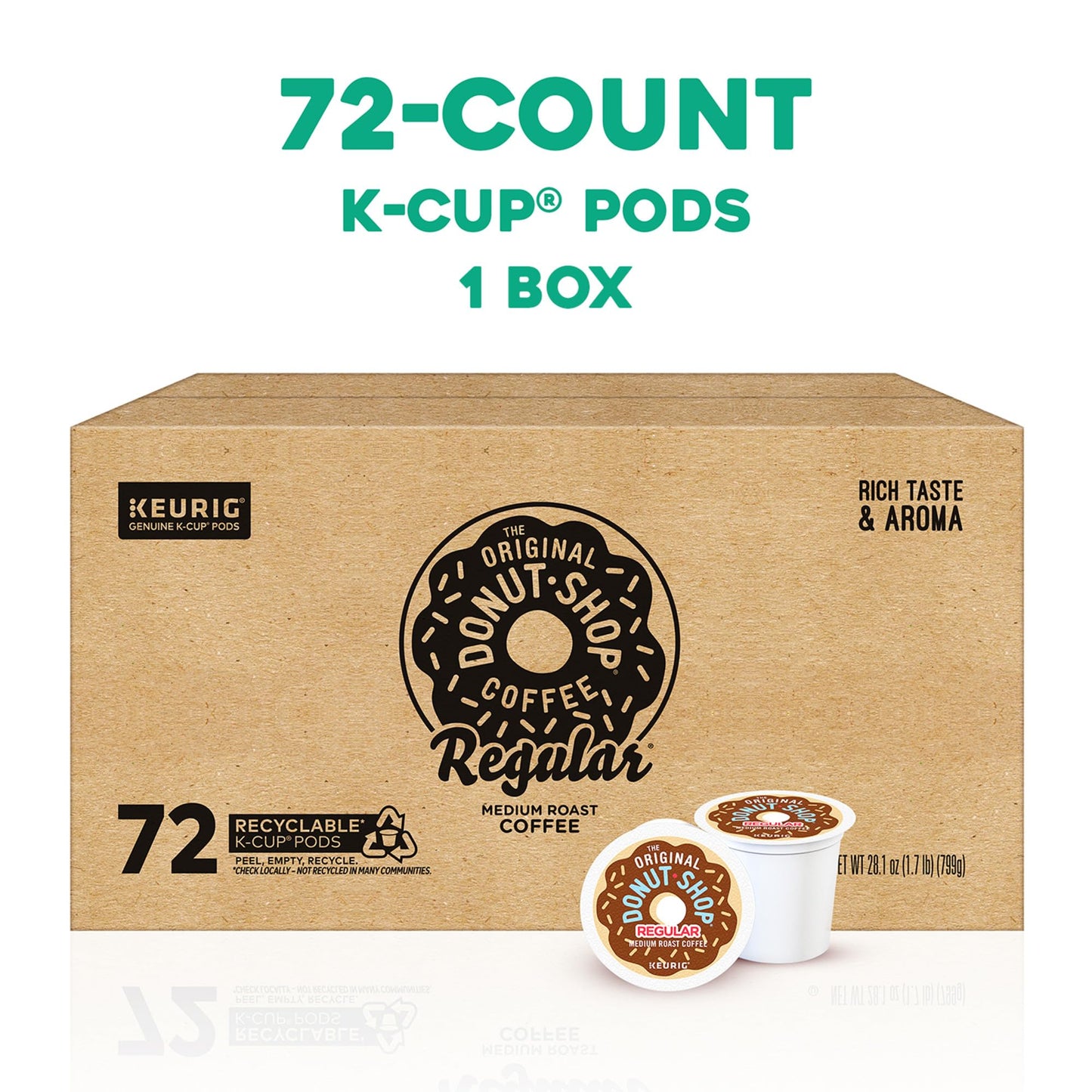 The Original Donut Shop Regular Keurig Single-Serve K-Cup Pods, Medium Roast Coffee, 96 Count