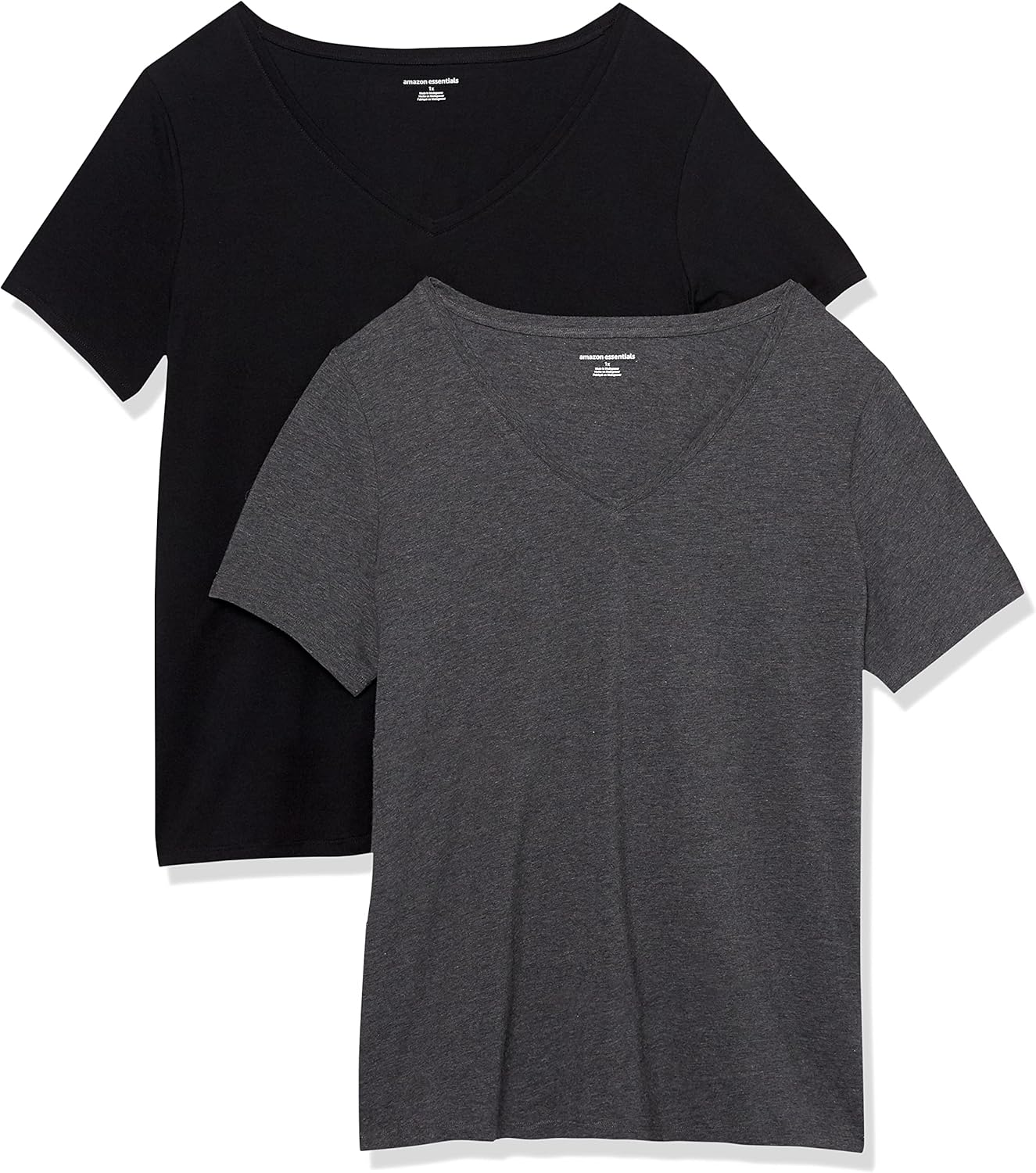 Amazon Essentials Women's Plus Size Short-Sleeve V-Neck T-Shirt