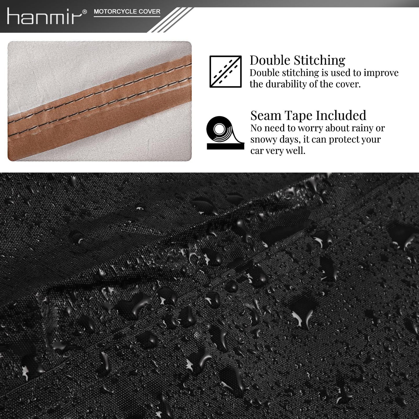 Motorcycle Cover,Motorbike Cover All Season Universal Weather Waterproof Sun Outdoor Protection with Lock-Holes & Storage Bag,XXL Motorcycles Vehicle Cover