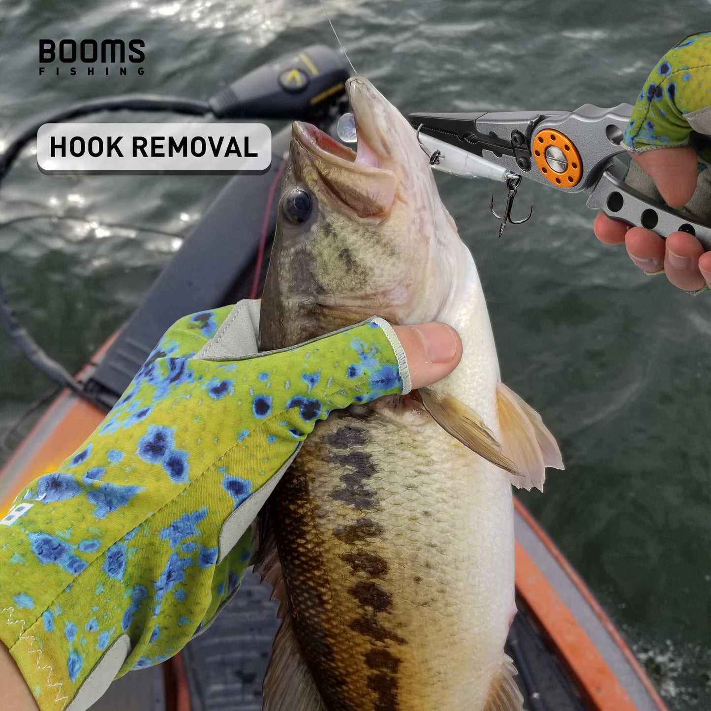 Booms Fishing X1 Aluminum Fishing Pliers Saltwater, Surf Fishing Tackle Kit, Fishing Multitool Hook Remover Braided Fishing Line Cutting and Split Ring with Coiled Lanyard and Sheath