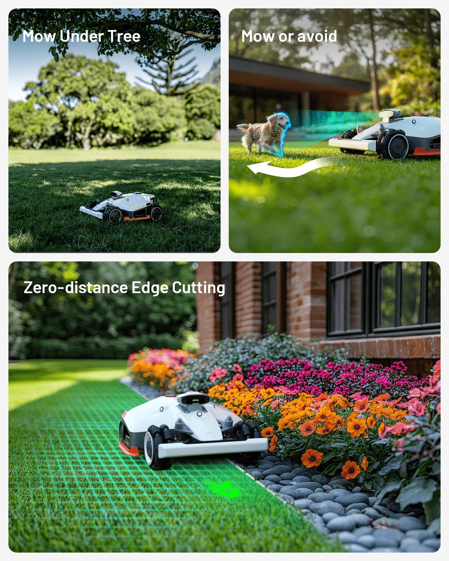 Mammotion LUBA 2 AWD 3000X Robot Lawn Mower with 4G, Reception 0.75 Acre, Max. 0.89 Acre, All-Wheel-Drive for 80% Slope, UltraSense AI Vision & RTK Automatic Edge Mapping, 1.0"-2.7" Cutting Height