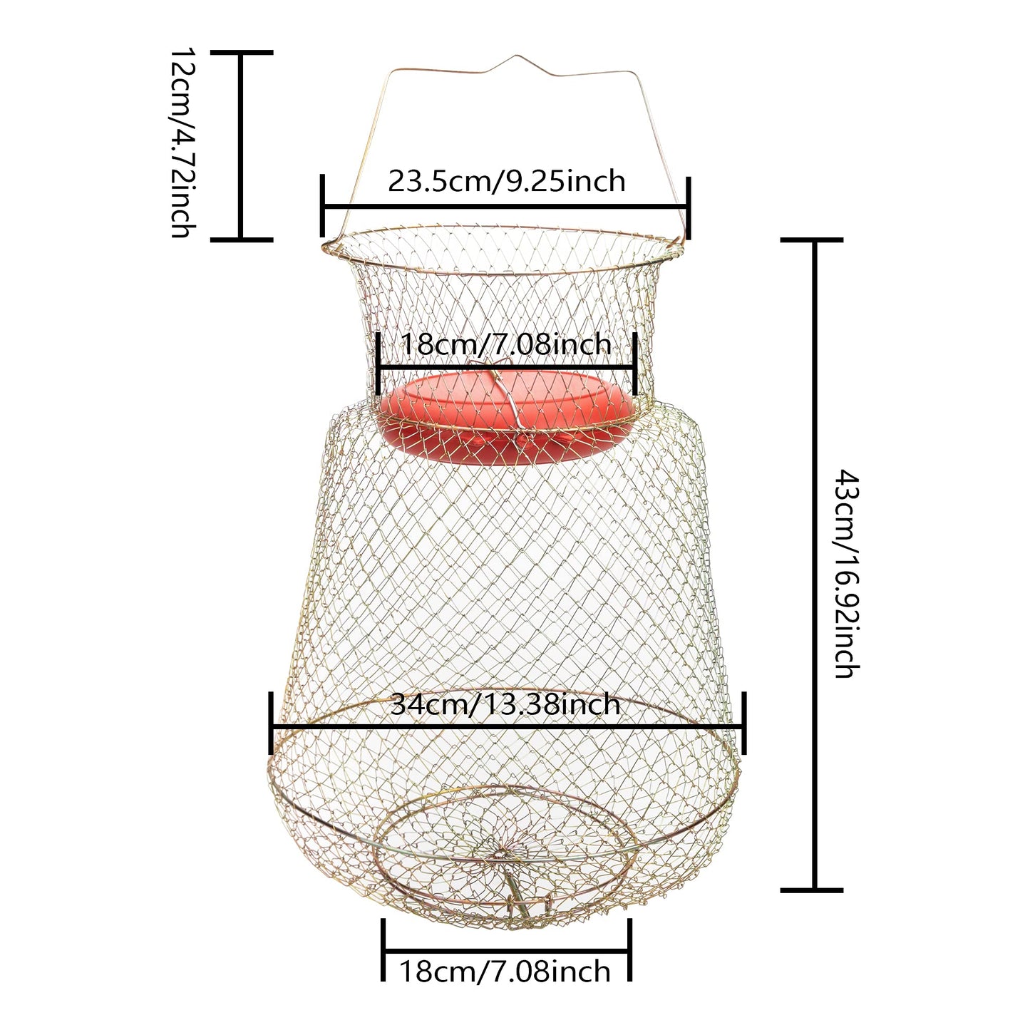 codree Floatable Galvanized Steel Wire Fish Basket, Collapsible Floatable Wire Fishing Basket, Portable Floating Fishing Net Baskets, Robust and Easy to Use